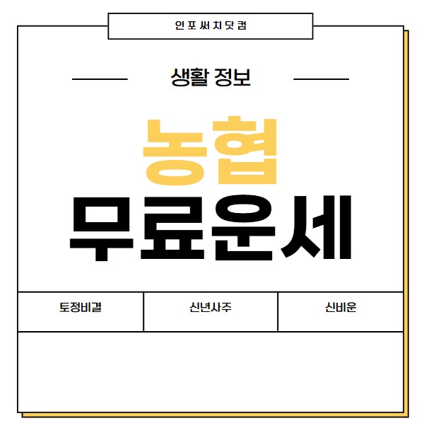2025년 농협 무료운세 | 신비운 | 신년 사주 | 토정비결 사이트