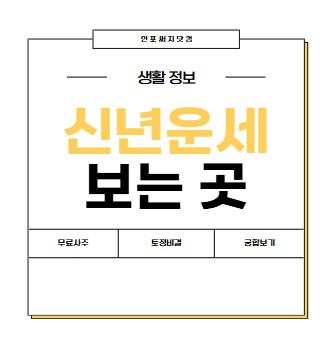 2025년 무료신년운세 보는 곳 사이트 추천 | 토정비결 | 사주 보기