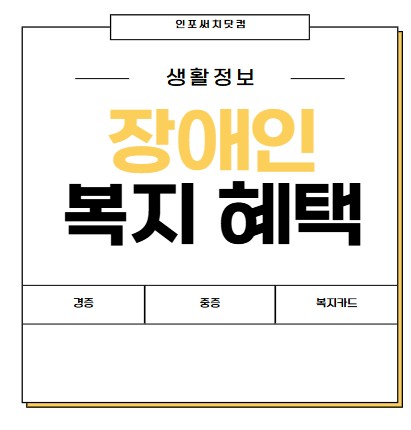 2025년 장애인 복지 혜택 | 경증 | 중증 등급별 | 장애인 복지카드