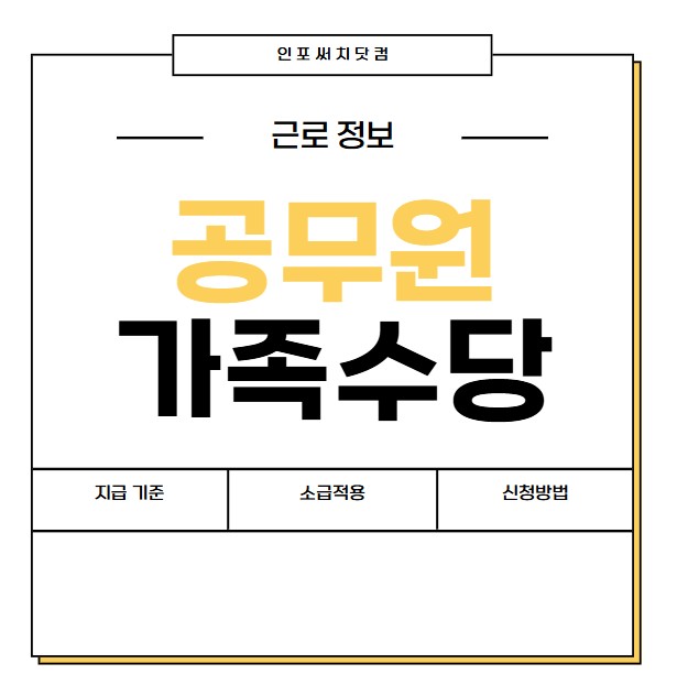 공무원 가족수당 규정 | 지급 기준 | 소급 적용 | 부모님 배우자 자녀 | 나이 범위 | 신청 방법(2025년)