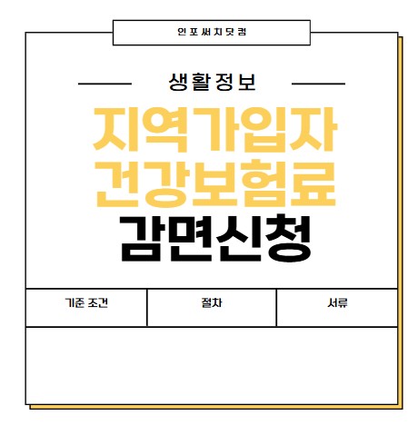 지역가입자 건강보험료 감면 신청 방법 | 기준 조건 |절차| 제출 서류 | 조정