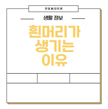흰머리가 생기는 이유(새치)