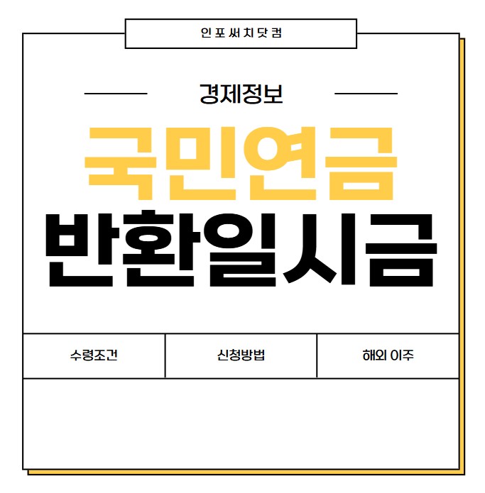 국민연금 반환일시금 조회 | 수령 조건 | 신청 방법 | 신청서 양식 | 해외 이주 송금 | 세금,이자 계산