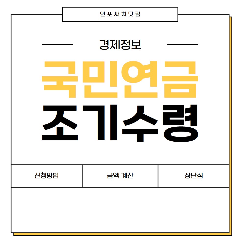 국민연금 조기수령 조건 | 신청 방법 | 금액 계산 | 장단점