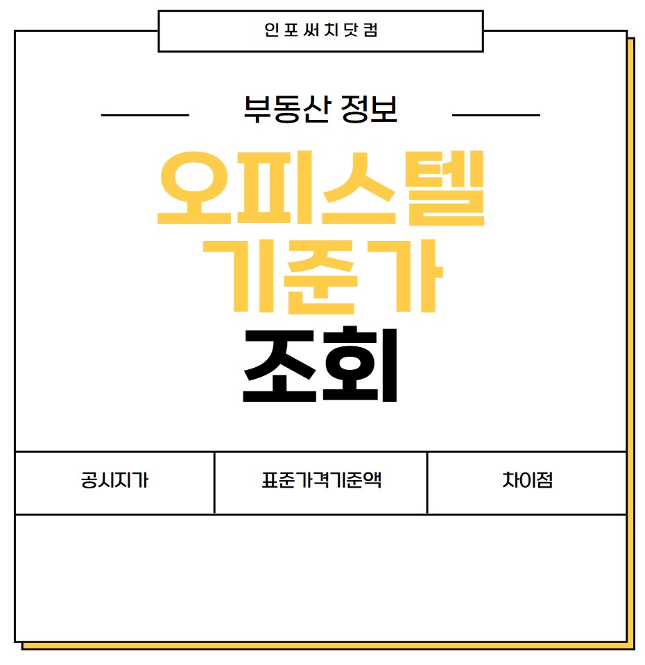 2025년 오피스텔 기준시가 조회 방법 | 공시지가 차이점? | 표준가격기준액