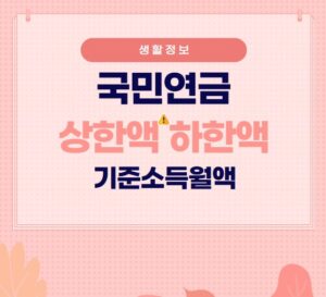2025년 국민연금 상한액 하한액 인상 | 기준소득월액 변경 내용