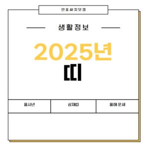 2025년 띠 | 을사년 | 색 | 청색 뱀띠 | 삼재띠 | 올해 운세 | 대박띠 정보