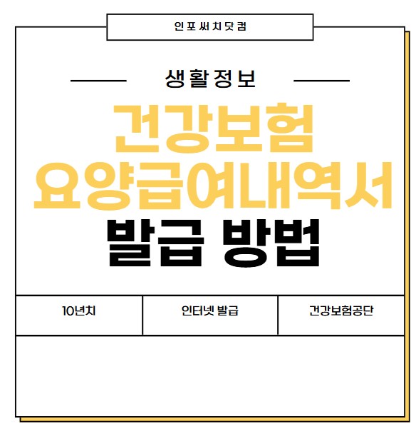건강보험 요양급여내역서 발급 방법 | 10년 치 | 온라인 인터넷 발급