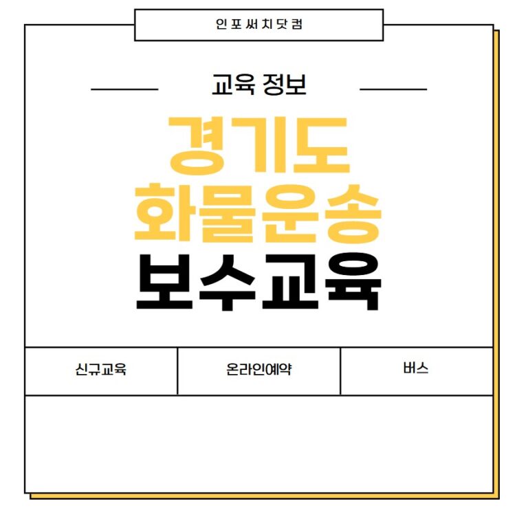 2025년 경기도 화물운송 보수교육 일정 | 신규교육 온라인 예약 | 운수종사자 화물 운전자 | 여객 버스 개인택시 용달 | 교통연수원