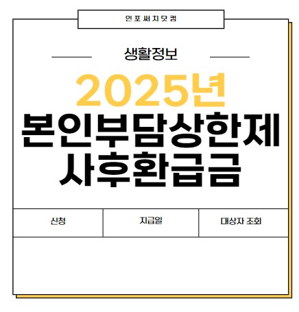 2025년 본인부담상한제 사후환급금 신청 | 지급일 | 대상자 조회 | 건강보험 공단