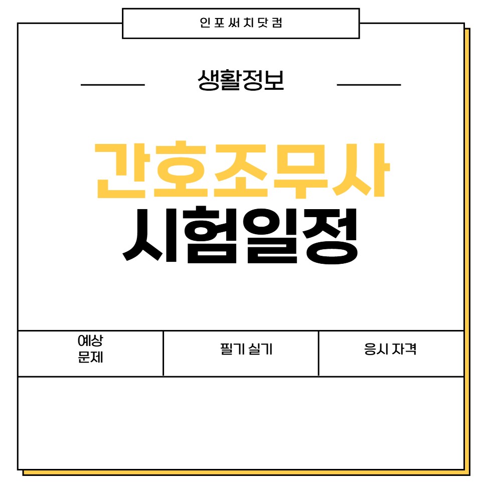 2025년 간호조무사 시험일정 | 기출예상문제 | 실기 필기 | 응시자격